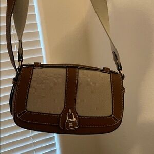 Brown and Cream Shoulder Bag